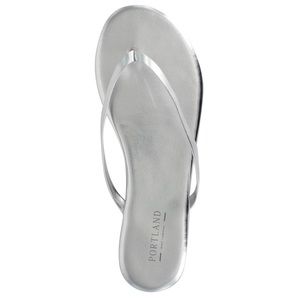 New Metallic Silver Flip Flops